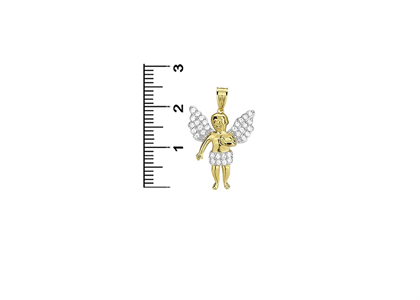 CZ Studded Baby Jesus Angel Pendant